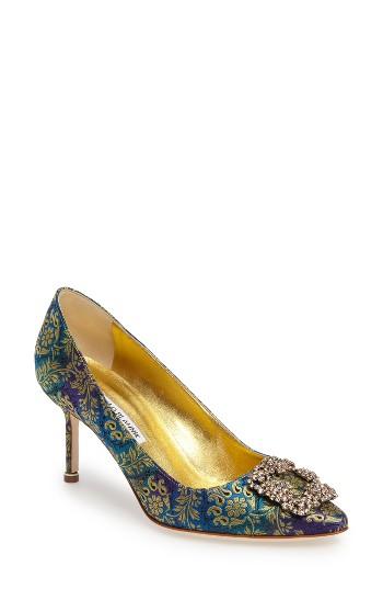 Women's Manolo Blahnik Hangisi Pump Us / 35eu - Blue