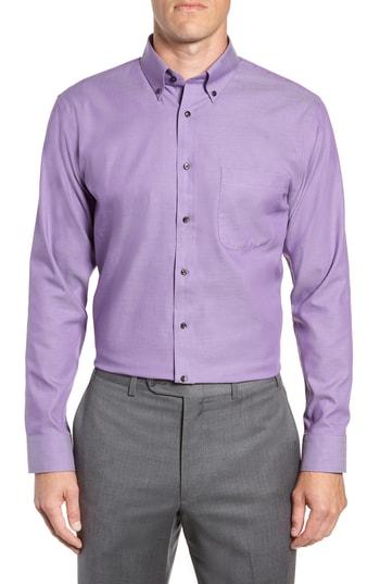 Men's Nordstrom Men's Shop Trim Fit Non-iron Dress Shirt .5 - 34/35 - Purple