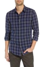 Men's John Varvatos Star Usa Regular Fit Plaid Sport Shirt, Size - Blue