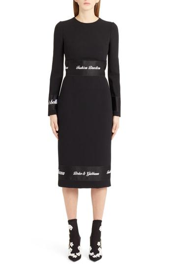 Women's Dolce & Gabbana Fashion Devotion Sheath Dress Us / 38 It - Black