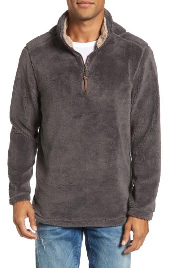 Men's True Grit Pebble Pile Faux Fur Half Zip Pullover - Blue
