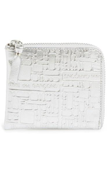 Men's Comme Des Garcons Embossed French Wallet - Metallic