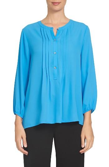 Women's Cece Pintuck Blouse - Blue