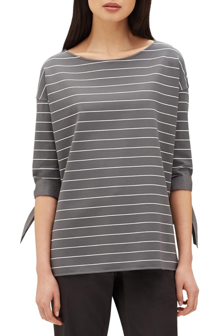 Women's Lafayette 148 New York Catriona Mulberry Stripe Jersey Blouse