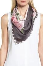 Women's Ted Baker London Palace Gardens Square Silk Scarf, Size - Pink