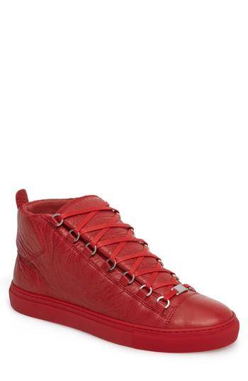 Men's Balenciaga Arena High Sneaker Us / 42eu - Red