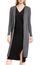 Women's Vince Camuto Open Front Ribbed Cotton Blend Maxi Cardigan