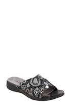 Women's Softwalk 'tillman' Leather Cross Strap Slide Sandal .5 Ww - Black
