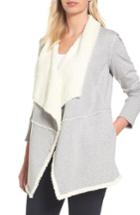 Women's Caslon Faux Fur Lined Knit Jacket - Grey