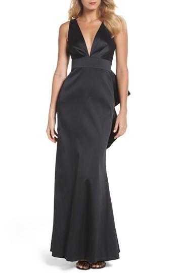 Women's Sachin & Babi Noir Topanga Bow Back Mikado Gown