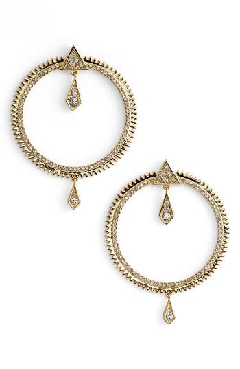 Women's Luv Aj Pave Frontal Hoop Earrings