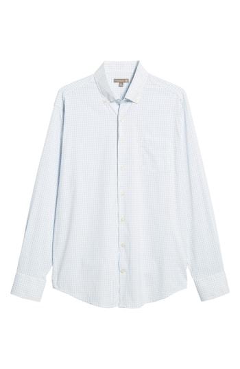Men's Peter Millar Clarke Check Performance Sport Shirt - White