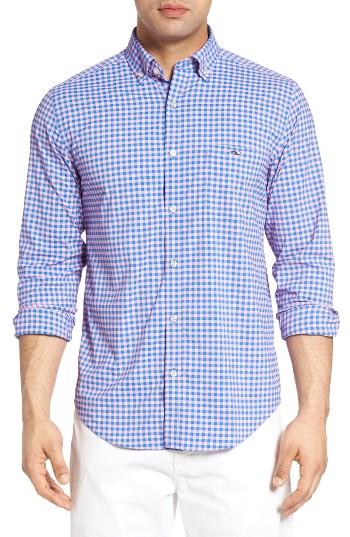Men's Vineyard Vines Fishlock Tucker Classic Fit Gingham Sport Shirt - Pink