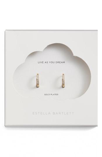 Women's Estella Bartlett Crystal Pave Huggie Hoop Earrings