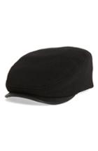 Men's Crown Cap Melton Ivy Cap With Leather Visor - Black