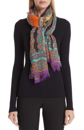Women's Etro Harlem Print Cashmere Scarf