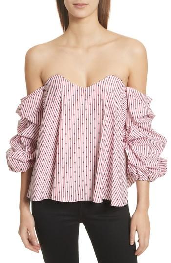 Women's Caroline Constas Gabriella Bustier Off The Shoulder Top - Red