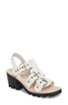 Women's Jeffrey Campbell Riveter Lugged Buckle Sandal M - White