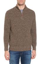 Men's Inis Meain Quarter Zip Wool & Cashmere Sweater - Beige