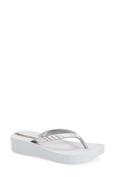 Women's Ipanema Platform Wedge Flip Flop M - Metallic