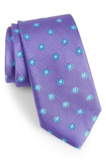 Men's Calibrate Cloisters Neat Silk Tie, Size - Purple
