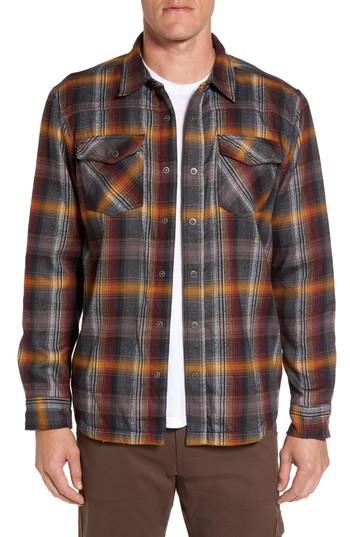 Men's Prana Asylum Regular Fit Plaid Shirt Jacket, Size - Black