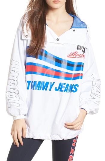 Women's Tommy Jeans Racing Stripe Pullover - White