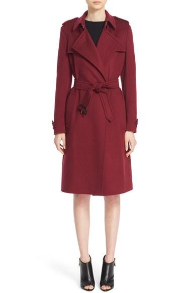 Women's Burberry 'tempsford' Cashmere Wrap Trench Coat