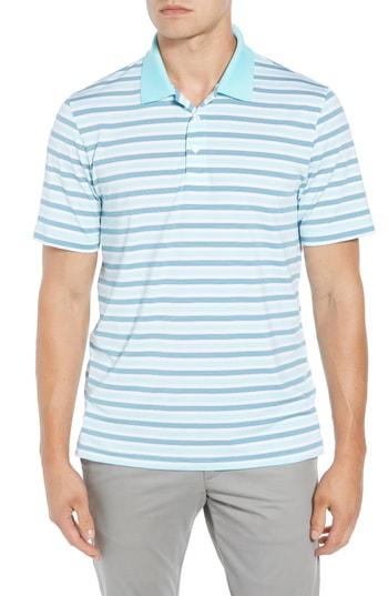 Men's Cutter & Buck Murray Stripe Drytec Polo, Size - Blue