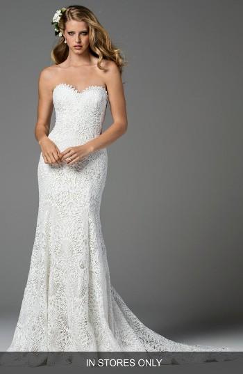 Women's Watters Taylor Strapless Lace Mermaid Gown, Size In Store Only - White