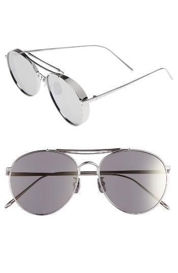 Women's Gentle Monster Big Bully 56mm Aviator Sunglasses - Silver/ Grey Mirror