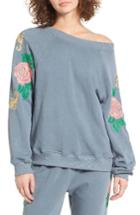 Women's Wildfox Sommers Sweater - Indigo Rose Embroidered Pullover