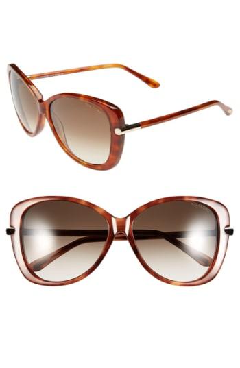 Women's Tom Ford 'linda' 59mm Sunglasses - Shiny Light Havana