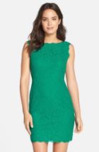 Women's Adrianna Papell Boatneck Lace Sheath Dress - Green