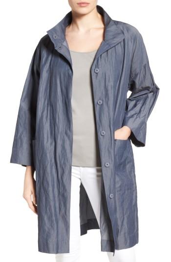 Women's Eileen Fisher Organic Cotton Blend Coat - Blue