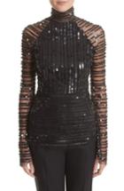 Women's Rachel Gilbert Tuulia Sequin Stripe Bell Sleeve Top - Black
