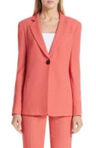 Women's Emporio Armani Single Button Woven Jacket Us / 42 It - Coral