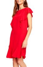 Women's Wallis Frill Sleeve Shift Dress Us / 8 Uk - Red