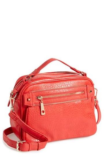 Sole Society 'carmen' Faux Leather Box Satchel Red