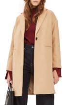 Women's Topshop Millie Relaxed Coat Us (fits Like 0-2) - Beige