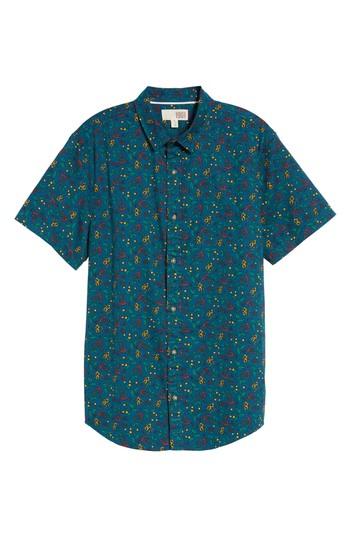 Men's 1901 Patterned Woven Shirt - Blue/green