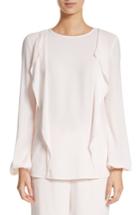 Women's St. John Collection Satin Back Crepe Blouse, Size - Pink