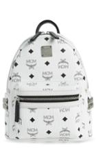 Mcm Mini Stark Side Stud Coated Canvas Backpack - White