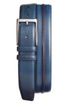 Men's Mezlan Palma Leather Belt - Med Blue