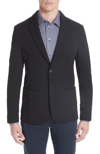 Men's Emporio Armani Slim Fit Stretch Cotton Blend Blazer Us / 48 Eu R - Black