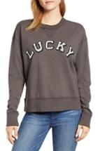 Women's Lucky Brand Logo Applique Sweatshirt - Black