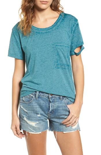 Women's Treasure & Bond Destroyed Tee, Size - Blue/green
