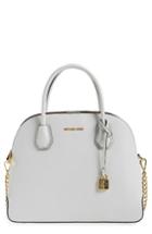 Michael By Michael Kors Large Mercer Leather Dome Satchel - White