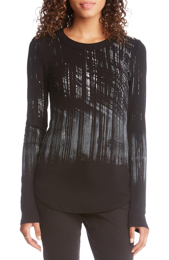 Women's Karen Kane Abstract Print Tee - Black