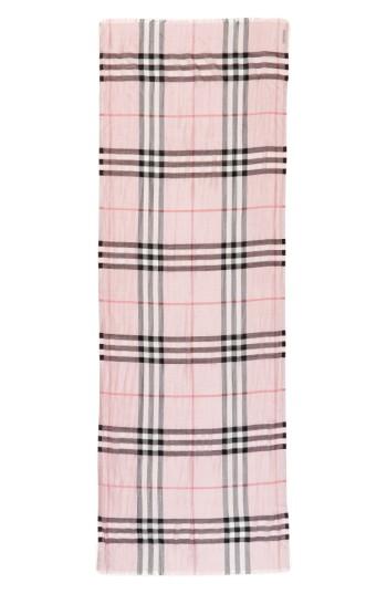 Women's Burberry Metallic Giant Check Scarf, Size - Pink